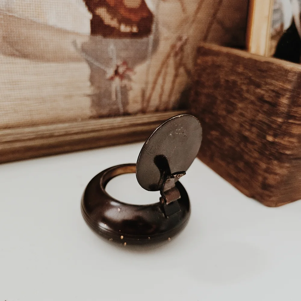 Vintage Dark Brown Metal Candle Holder/Trinket Dish - Picture 3 of 5